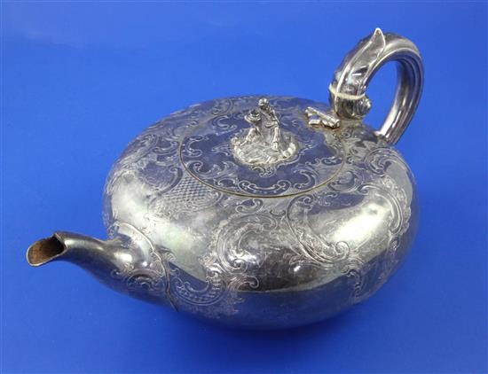 An early Victorian silver teapot by Charles Thomas Fox & George Fox, 20.5 oz.